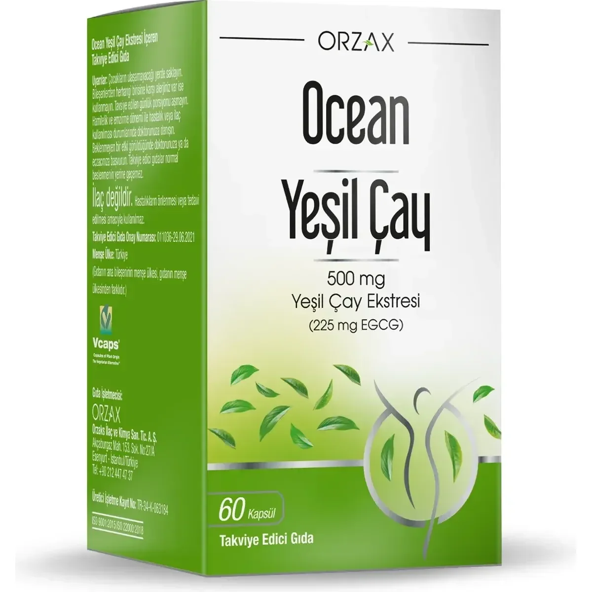 Ocean Yeşil Çay 500 mg 60 Kapsül