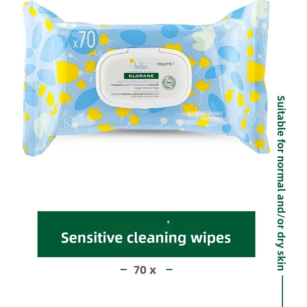 Klorane Bébé Lingettes nettoyantes douceur au lait de toilette