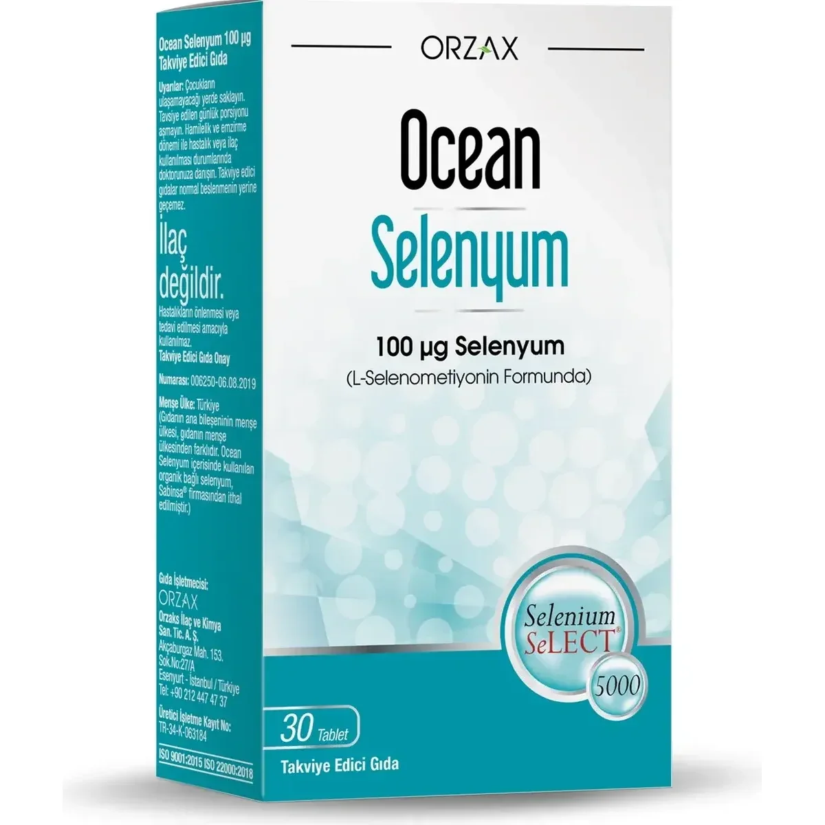 Ocean Selenyum 100 mcg 30 Tablet