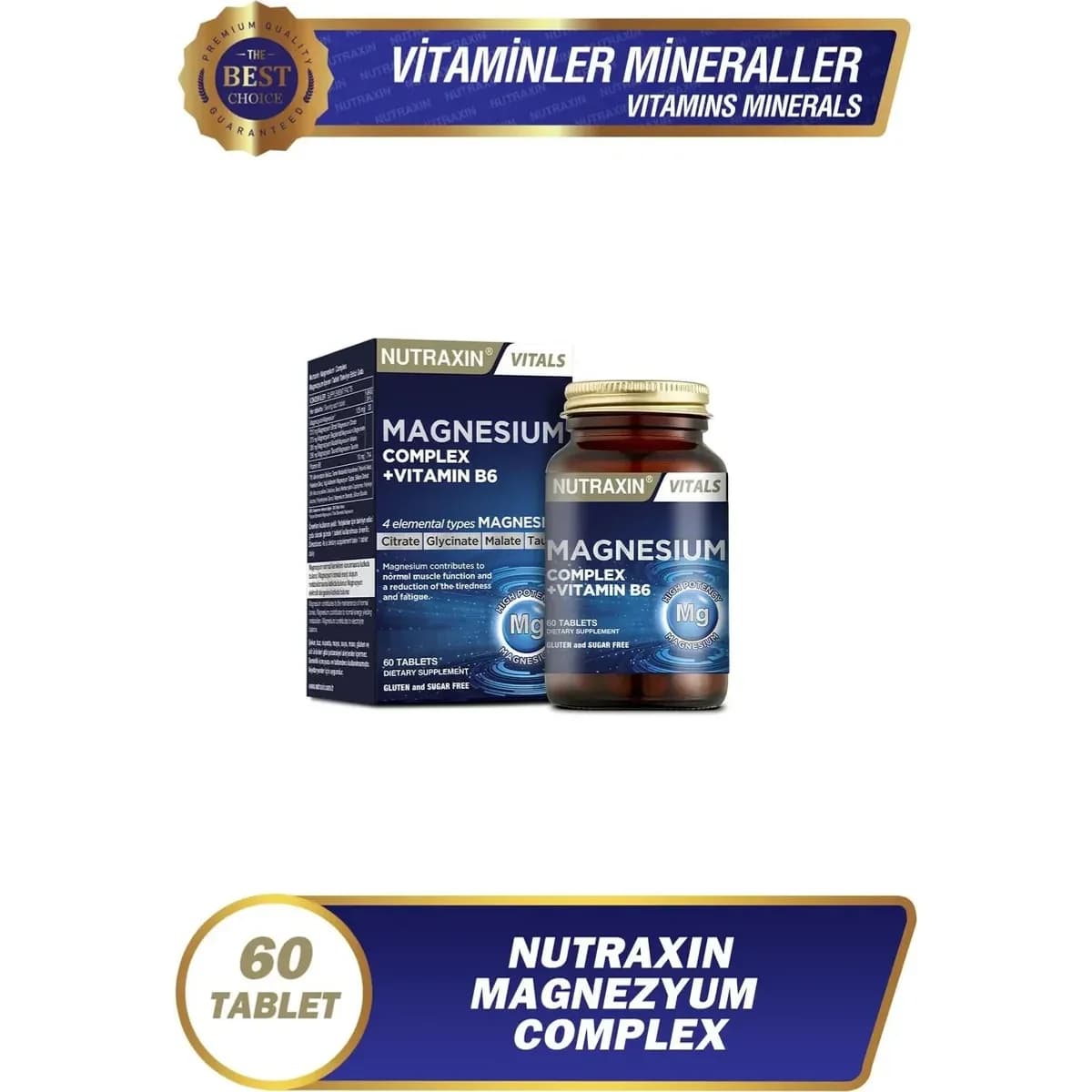 Nutraxin Magnesium Complex 60 Tablet (Magnezyum) - detay
