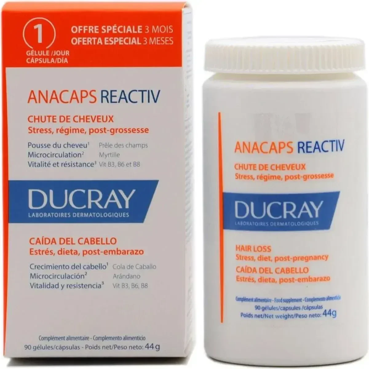 Ducray Anacaps Reactiv Hair Supplement